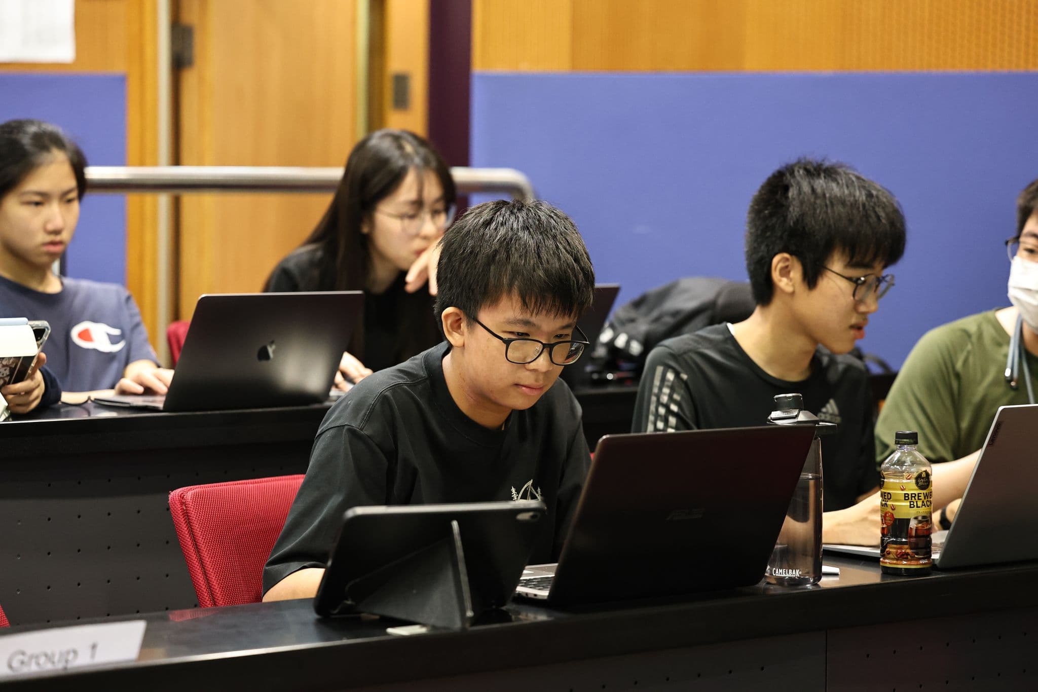Students collaborating at a hackathon